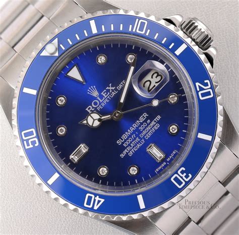 rolex submariner acier fond bleu|rolex submariner montre.